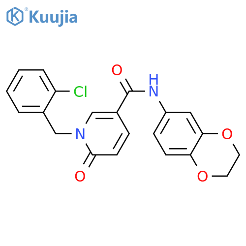 1-(2-chlorophenyl)methyl-N-(2,3-dihydro-1,4-benzodioxin-6-yl)-6-oxo-1,6-dihydropyridine-3-carboxamide structure