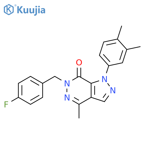 1-(3,4-dimethylphenyl)-6-(4-fluorophenyl)methyl-4-methyl-1H,6H,7H-pyrazolo3,4-dpyridazin-7-one structure