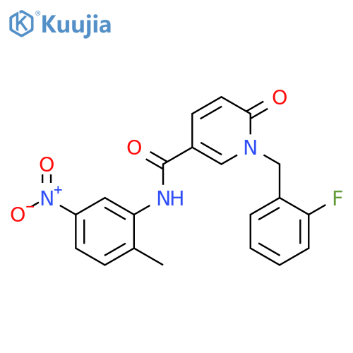 1-(2-fluorophenyl)methyl-N-(2-methyl-5-nitrophenyl)-6-oxo-1,6-dihydropyridine-3-carboxamide structure