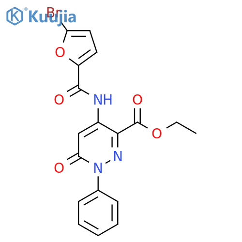 ethyl 4-(5-bromofuran-2-amido)-6-oxo-1-phenyl-1,6-dihydropyridazine-3-carboxylate structure