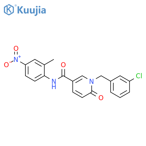 1-(3-chlorophenyl)methyl-N-(2-methyl-4-nitrophenyl)-6-oxo-1,6-dihydropyridine-3-carboxamide structure