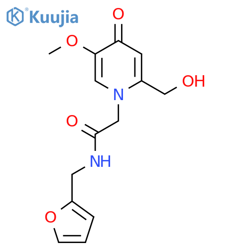 N-(furan-2-yl)methyl-2-2-(hydroxymethyl)-5-methoxy-4-oxo-1,4-dihydropyridin-1-ylacetamide structure
