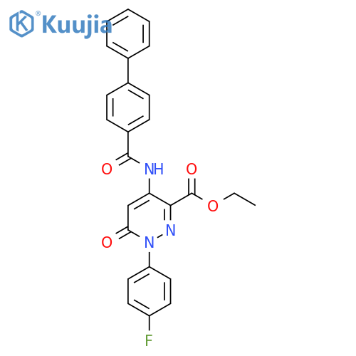 ethyl 4-{1,1'-biphenyl-4-amido}-1-(4-fluorophenyl)-6-oxo-1,6-dihydropyridazine-3-carboxylate structure