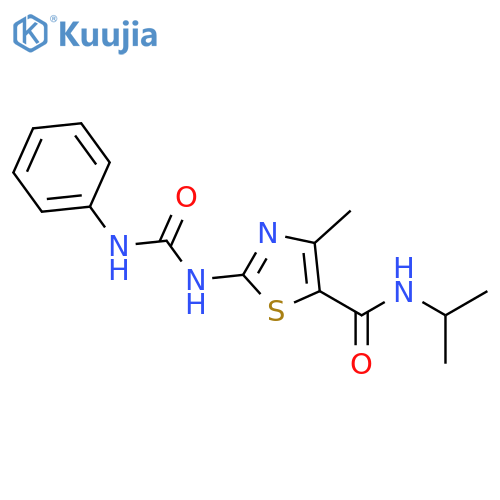 4-methyl-2-(phenylcarbamoyl)amino-N-(propan-2-yl)-1,3-thiazole-5-carboxamide structure