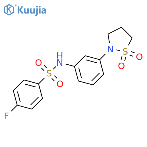 N-3-(1,1-dioxo-1lambda6,2-thiazolidin-2-yl)phenyl-4-fluorobenzene-1-sulfonamide structure