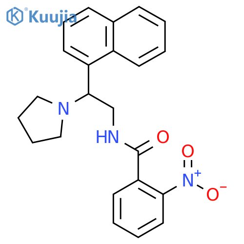 N-2-(naphthalen-1-yl)-2-(pyrrolidin-1-yl)ethyl-2-nitrobenzamide structure