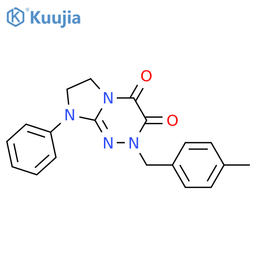 2-(4-methylphenyl)methyl-8-phenyl-2H,3H,4H,6H,7H,8H-imidazo2,1-c1,2,4triazine-3,4-dione structure