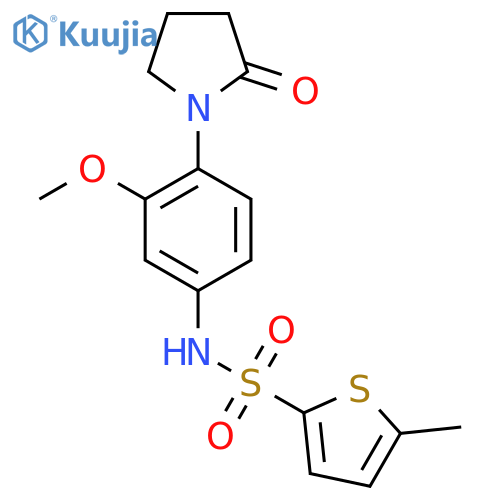 N-3-methoxy-4-(2-oxopyrrolidin-1-yl)phenyl-5-methylthiophene-2-sulfonamide structure