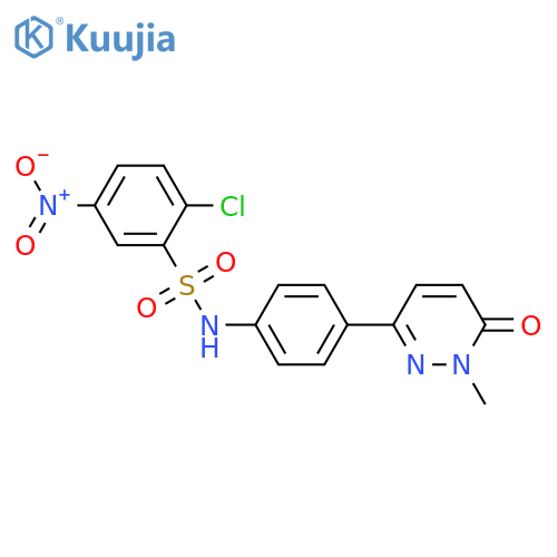2-chloro-N-4-(1-methyl-6-oxo-1,6-dihydropyridazin-3-yl)phenyl-5-nitrobenzene-1-sulfonamide structure