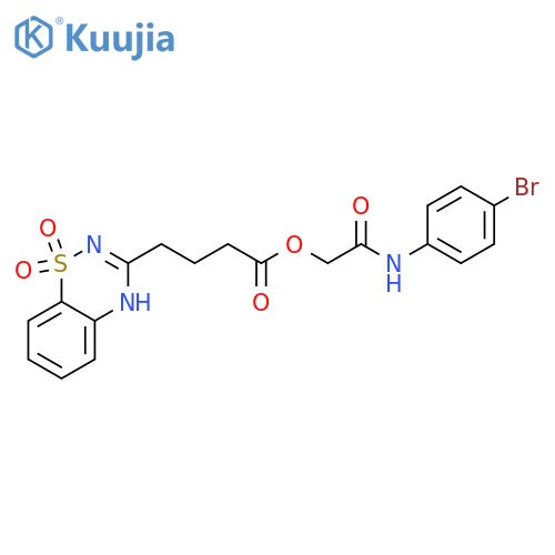 (4-bromophenyl)carbamoylmethyl 4-(1,1-dioxo-2H-1lambda6,2,4-benzothiadiazin-3-yl)butanoate structure