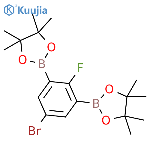 5-Bromo-2-fluoro-1,3-phenylenediboronic acid, pinacol ester structure