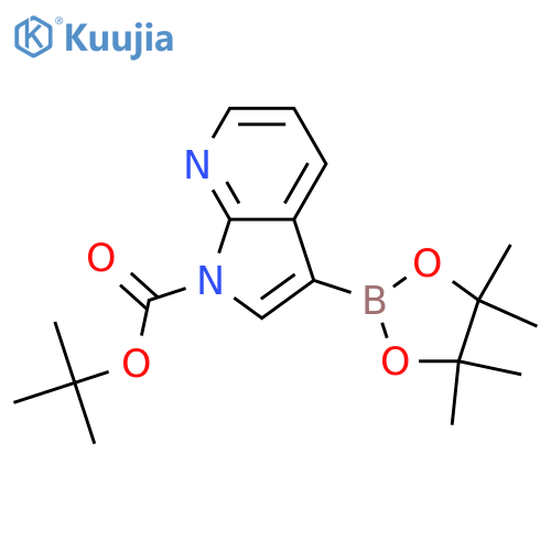 tert-butyl 3-(tetramethyl-1,3,2-dioxaborolan-2-yl)-1H-pyrrolo[2,3-b]pyridine-1-carboxylate structure