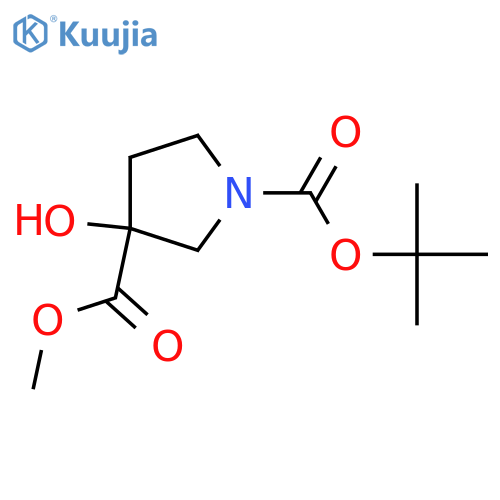 1-tert-butyl 3-methyl 3-hydroxypyrrolidine-1,3-dicarboxylate structure