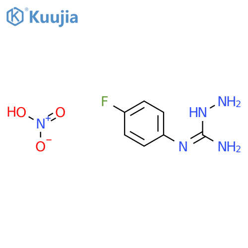 N'-(4-fluorophenyl)hydrazinecarboximidamide nitrate (1:1) structure