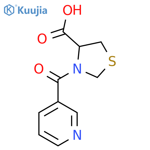 3-(Pyridine-3-carbonyl)-1,3-thiazolidine-4-carboxylic acid structure
