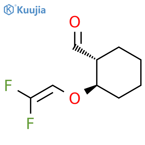 Cyclohexanecarboxaldehyde, 2-[(2,2-difluoroethenyl)oxy]-, trans- structure