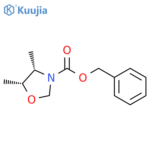 3-Oxazolidinecarboxylic acid, 4,5-dimethyl-, phenylmethyl ester, cis- structure