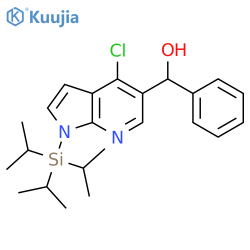 (4-chloro-1-(triisopropylsilyl)-1H-pyrrolo[2,3-b]pyridin-5-yl)(phenyl)methanol structure