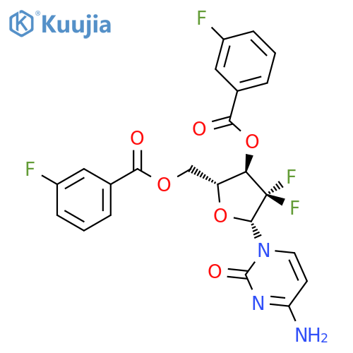 Cytidine, 2'-deoxy-2',2'-difluoro-, 3',5'-bis(3-fluorobenzoate) structure