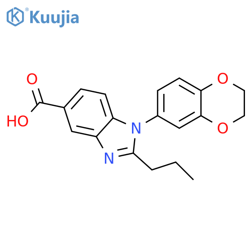 1-(2,3-Dihydrobenzob1,4dioxin-6-yl)-2-propyl-1h-benzodimidazole-5-carboxylic acid structure