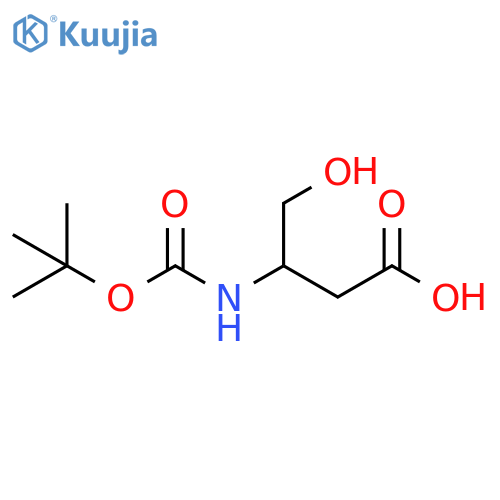 3-{(tert-butoxy)carbonylamino}-4-hydroxybutanoic acid structure