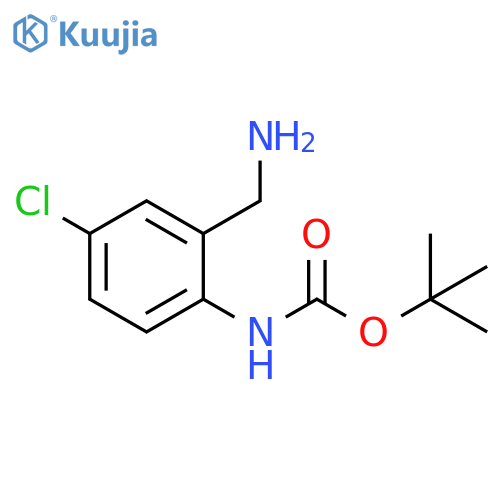 tert-butyl N-2-(aminomethyl)-4-chlorophenylcarbamate structure