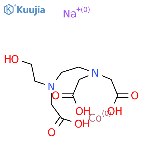 Sodium (N-(2-(bis(carboxymethyl)amino)ethyl)-N-(2-hydroxyethyl)glycinato(3-))cobaltate(1-) structure