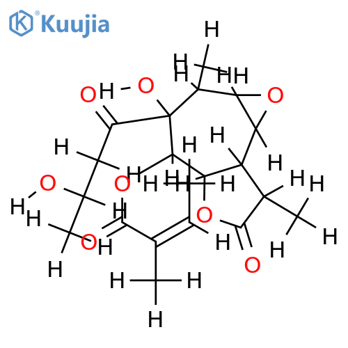(1S,5S,6R,7R,8R,9S,10S,11R)-8,9-epoxy-1-hydroxy-2-oxo-5-angeloxyxanthan-6,12-olide structure