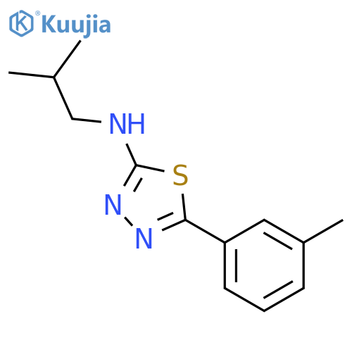 Isobutyl-(5-m-tolyl-[1,3,4]thiadiazol-2-yl)-amine structure
