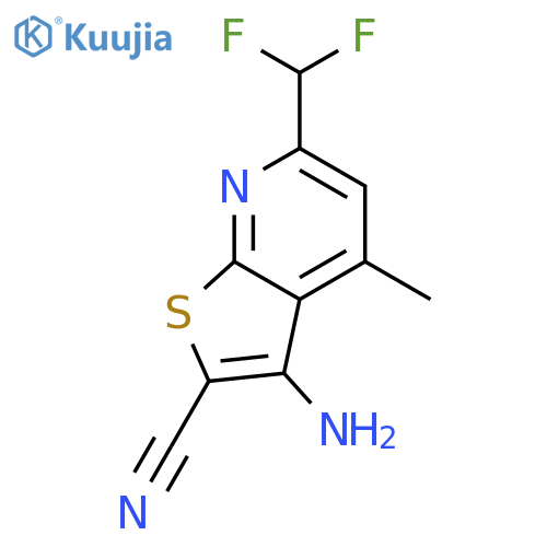 3-amino-6-(difluoromethyl)-4-methylthieno2,3-bpyridine-2-carbonitrile structure
