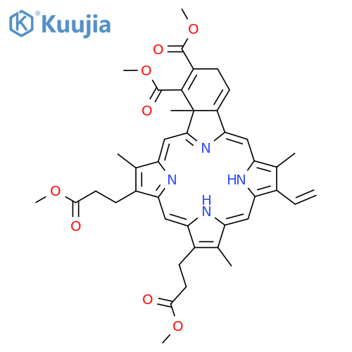 23H,25H-Benzo[b]porphine-9,13-dipropanoic acid,18-ethenyl-2,4a-dihydro-3,4-bis(methoxycarbonyl)-4a,8,14,19-tetramethyl-, dimethyl ester structure