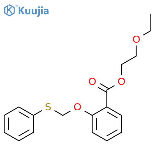 Benzoic acid, 2-[(phenylthio)methoxy]-, 2-ethoxyethyl ester structure