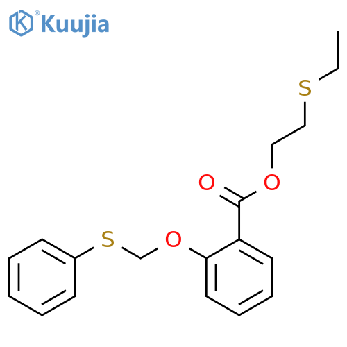 Benzoic acid, 2-[(phenylthio)methoxy]-, 2-(ethylthio)ethyl ester structure