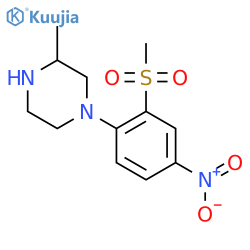 1-[2-(Methylsulfonyl)-4-nitrophenyl]-3-methylpiperazine structure