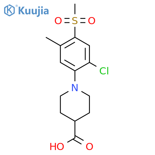 1-[2-Chloro-5-methyl-4-(methylsulfonyl)phenyl]-piperidine-4-carboxylic acid structure
