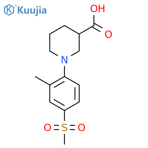 1-[2-Methyl-4-(methylsulphonyl)phenyl]piperidine-3-carboxylic acid structure