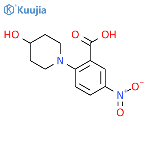 5-Nitro-2-(piperidin-4-ol-1-yl)benzoic acid structure