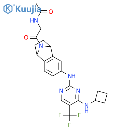 N-[2-[6-[[4-(Cyclobutylamino)-5-(trifluoromethyl)-2-pyrimidinyl]amino]-1,2,3,4-tetrahydronaphthalen-1,4-imin-9-yl]-2-oxoethyl]acetamide structure