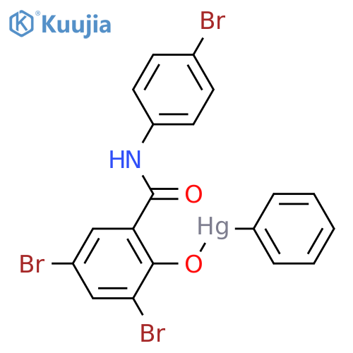 Mercury, [2,4-dibromo-6-[(p-bromophenyl)carbamoyl]phenoxy]phenyl- (7CI) structure