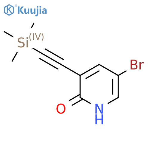 5-bromo-3-2-(trimethylsilyl)ethynylpyridin-2-ol structure