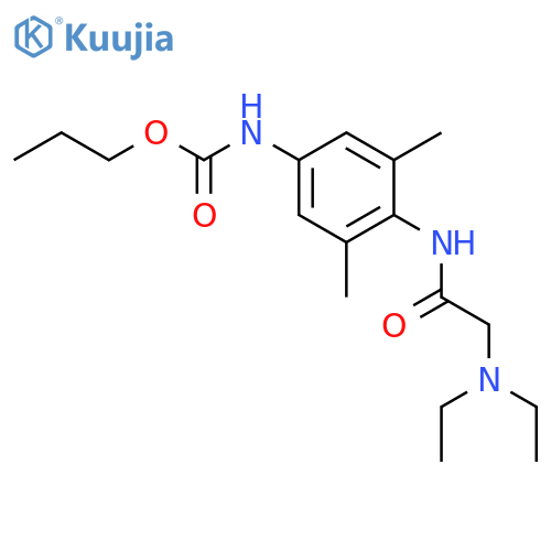 Carbanilic acid,4-[2-(diethylamino)acetamido]-3,5-dimethyl-, propyl ester (7CI) structure