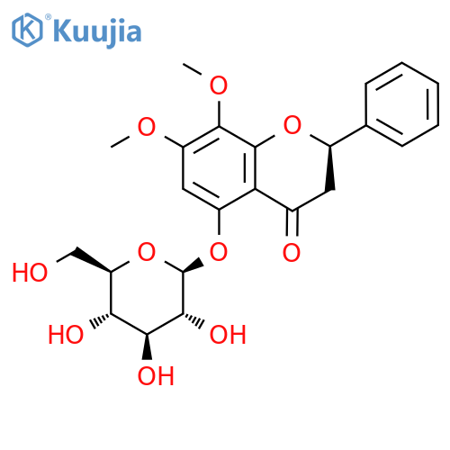 5-Hydroxy-7,8-dimethoxy (2R)-flavanone-5-O-beta-D-glucopyranoside structure