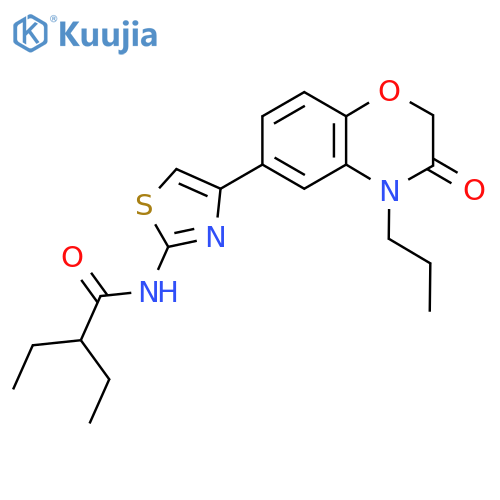 2-ethyl-N-4-(3-oxo-4-propyl-3,4-dihydro-2H-1,4-benzoxazin-6-yl)-1,3-thiazol-2-ylbutanamide structure