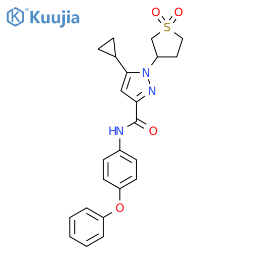 5-cyclopropyl-1-(1,1-dioxo-1lambda6-thiolan-3-yl)-N-(4-phenoxyphenyl)-1H-pyrazole-3-carboxamide structure