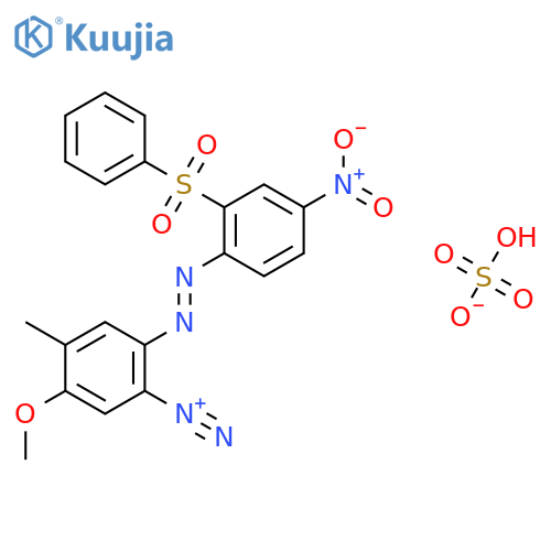 5-Methoxy-4-methyl-2-((4-nitro-2-(phenylsulphonyl)phenyl)azo)benzenediazonium hydrogen sulphate structure