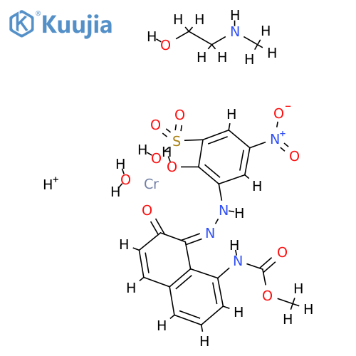 hydrogen hydroxy[ methyl [7-hydroxy-8-[(2-hydroxy-5-nitro-3-sulphophenyl)azo]-1-naphthyl]carbamato(3-) ]chromate(1-), compound with 2-(methylamino)ethanol (1:1) structure