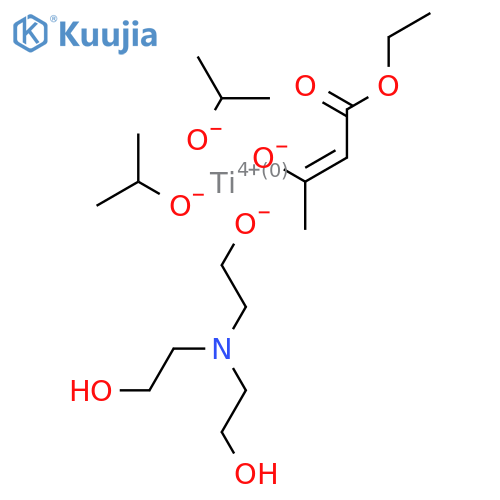 (Ethyl acetoacetato-O1',O3)((2,2',2''-nitrilotris(ethanolato))(1-)-N,O)bis(propan-2-olato)titanium structure