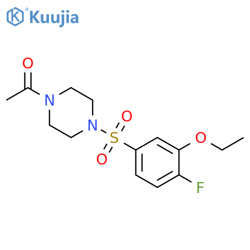 1-4-(3-ethoxy-4-fluorobenzenesulfonyl)piperazin-1-ylethan-1-one structure