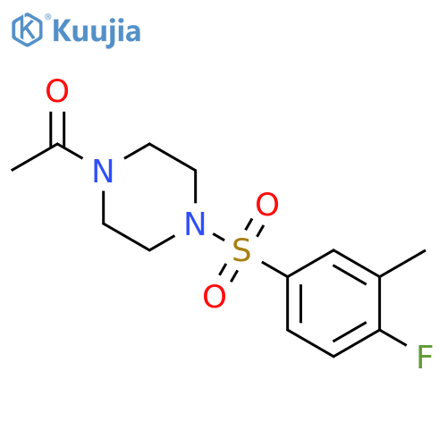 1-4-(4-fluoro-3-methylbenzenesulfonyl)piperazin-1-ylethan-1-one structure