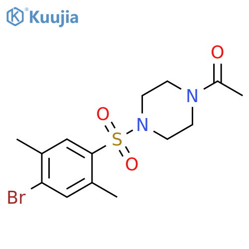 1-4-(4-bromo-2,5-dimethylbenzenesulfonyl)piperazin-1-ylethan-1-one structure